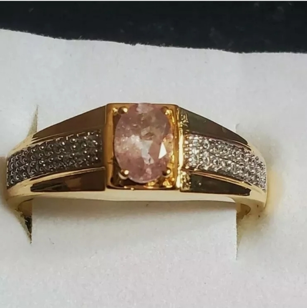 Men's Natronite Zircon Gold Vermeil Ring - Picture 7 of 9
